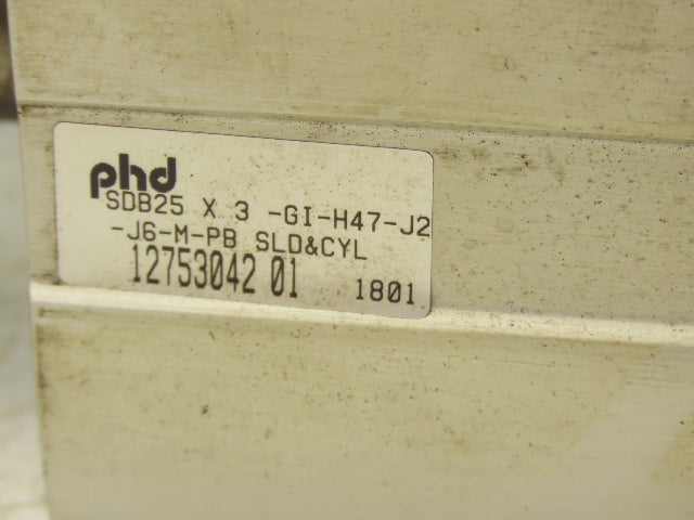 PHD SDB25X3-GI-H47-J2-J6-M-PB Linear Guided Pneumatic Air Cylinder 3" Stroke