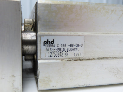 PHD SGB94X360BBCBDB15MPB15 Linear Guided Pneumatic Air Cylinder 360mm Stroke