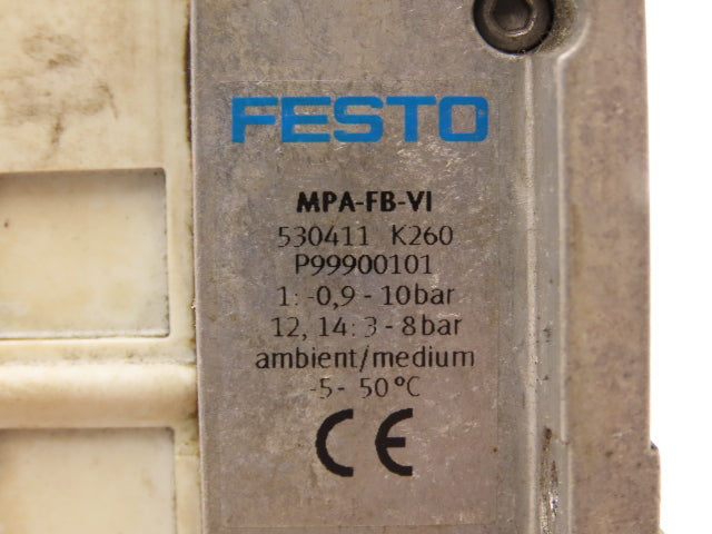 Festo VMPA2-FB-EMS-4 Solenoid Valve Manifold 24VDC w/Bus Node CPX-FB33