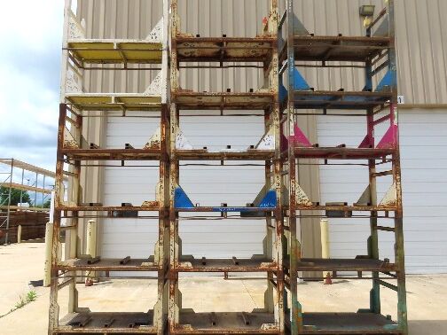Portable Steel Stack Rack 59"W x 30"D Forklift Stackable Storage  Lot of 18