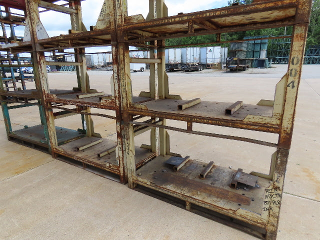 Portable Steel Stack Rack 59"W x 30"D Forklift Stackable Storage  Lot of 18