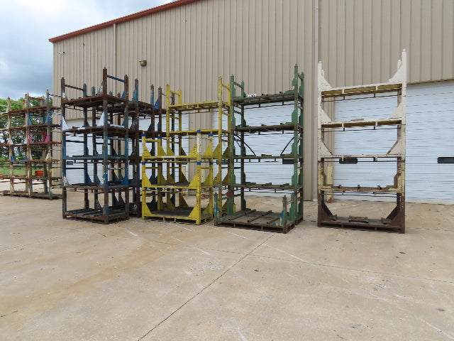 Portable Steel Stack Rack 72"W x 30"D Forklift Stackable Storage  Lot of 34