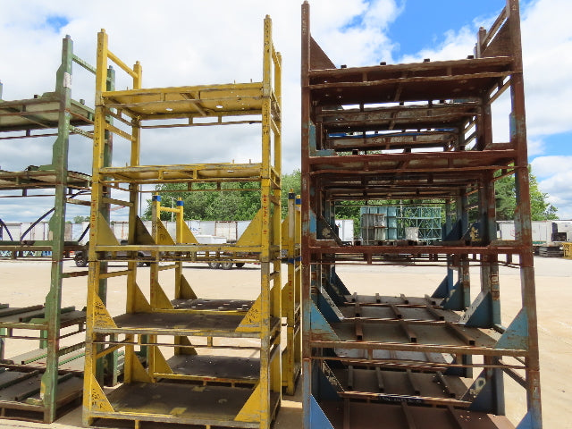 Portable Steel Stack Rack 72"W x 30"D Forklift Stackable Storage  Lot of 34