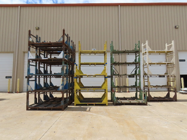 Portable Steel Stack Rack 72"W x 30"D Forklift Stackable Storage  Lot of 34