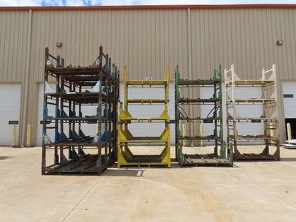 Portable Steel Stack Rack 72"W x 30"D Forklift Stackable Storage  Lot of 34