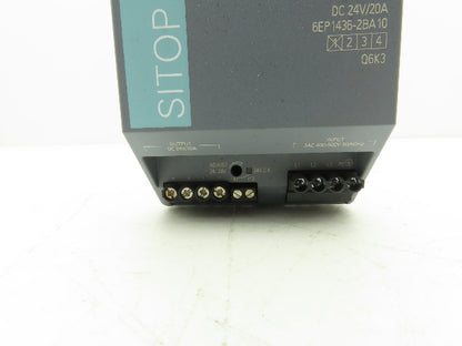 Siemens 6EP1436-2BA10 Power Supply DC 24V 20A 3PH 400-500V Input SITOP PSU300S