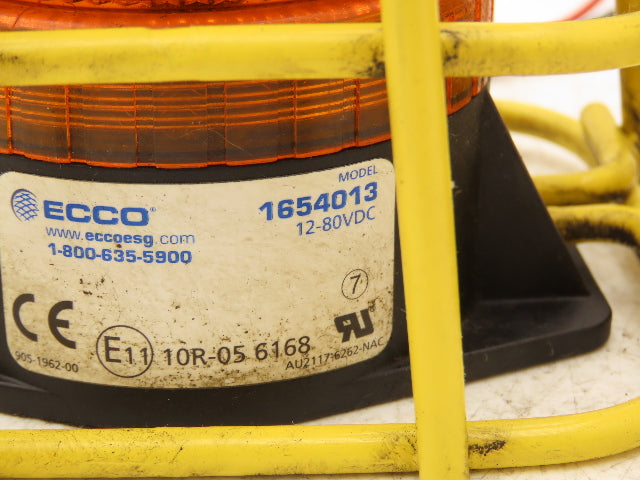 Ecco 1654013 Forklift Safety Flashing Strobe Light Amber 12-80VDC Lot of 3