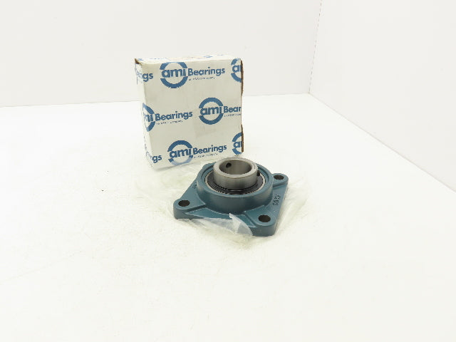 AMI UCFX09-28 Flange Mount Bearing Unit 1-3/4" Bore Cast Iron Set Screw Locking