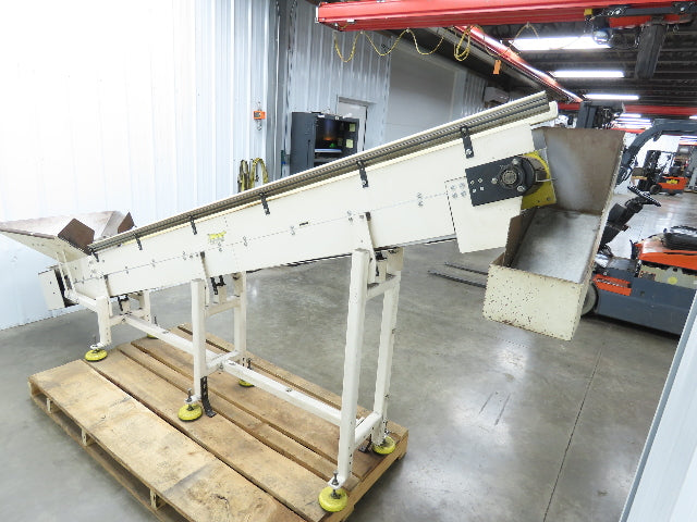 Direct Conveyors Incline Parts Conveyor 6" Steel Cleated Belt 230/460V 12'OAL