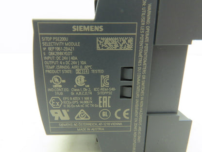 Siemens 6EP1961-2BA21 SITOP PSE200U 10A Selectivity Module 4 Channel In Lot of 3