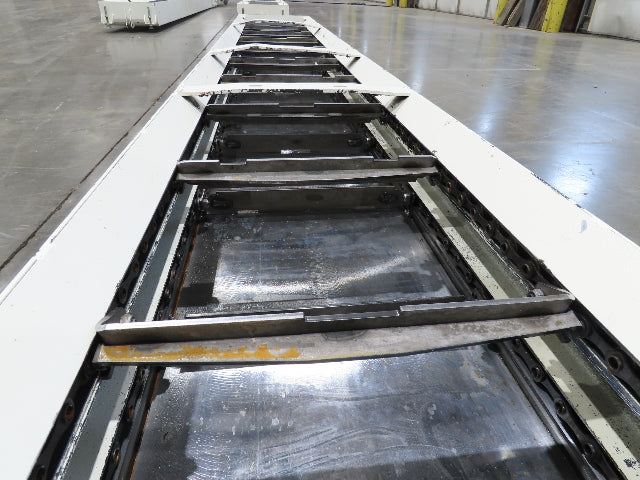 Hennig 21' 9" Incline Chip Conveyor 14" Scraper Chain 18' 9" Infeed 63"Discharge