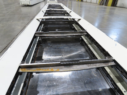 Hennig 21' 9" Incline Chip Conveyor 14" Scraper Chain 18' 9" Infeed 63"Discharge