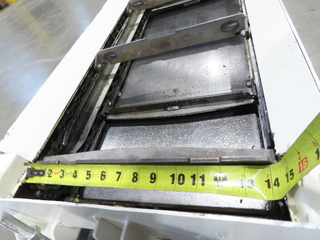 Hennig 21' 9" Incline Chip Conveyor 14" Scraper Chain 18' 9" Infeed 63"Discharge