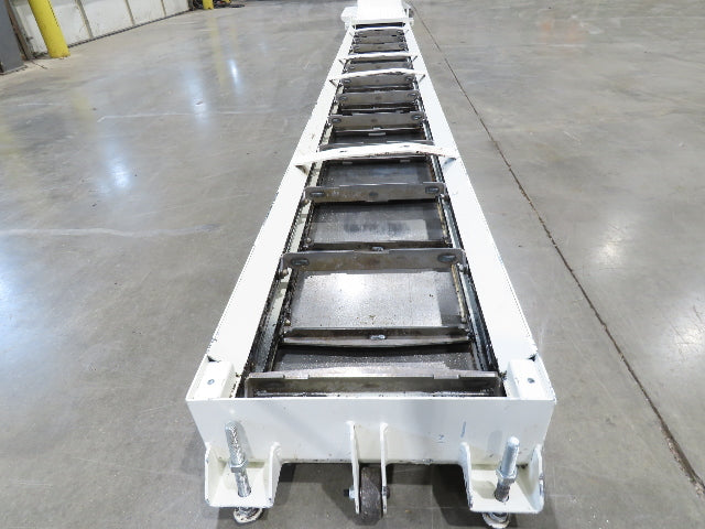 Hennig 21' 9" Incline Chip Conveyor 14" Scraper Chain 18' 9" Infeed 63"Discharge