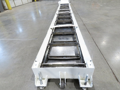 Hennig 21' 9" Incline Chip Conveyor 14" Scraper Chain 18' 9" Infeed 63"Discharge