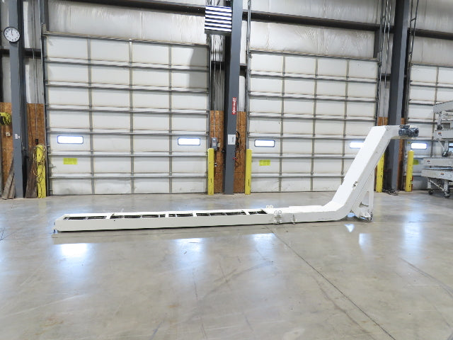 Hennig 21' 9" Incline Chip Conveyor 14" Scraper Chain 18' 9" Infeed 63"Discharge