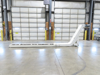 Hennig 21' 9" Incline Chip Conveyor 14" Scraper Chain 18' 9" Infeed 63"Discharge