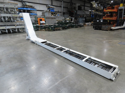 Hennig 21' 9" Incline Chip Conveyor 14" Scraper Chain 18' 9" Infeed 63"Discharge