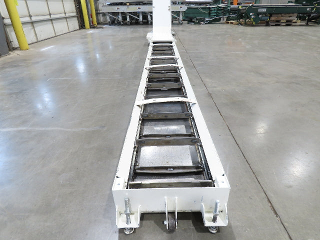 Hennig 21' 9" Incline Chip Conveyor 14" Scraper Chain 18' 9" Infeed 63"Discharge