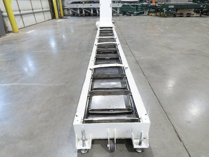 Hennig 21' 9" Incline Chip Conveyor 14" Scraper Chain 18' 9" Infeed 63"Discharge