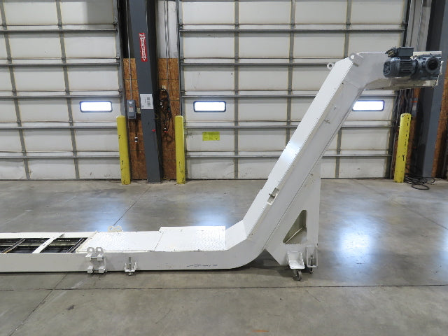 Hennig 21' 9" Incline Chip Conveyor 14" Scraper Chain 18' 9" Infeed 63"Discharge