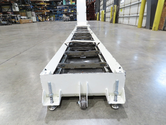 Hennig 21' 9" Incline Chip Conveyor 14" Scraper Chain 18' 9" Infeed 63"Discharge