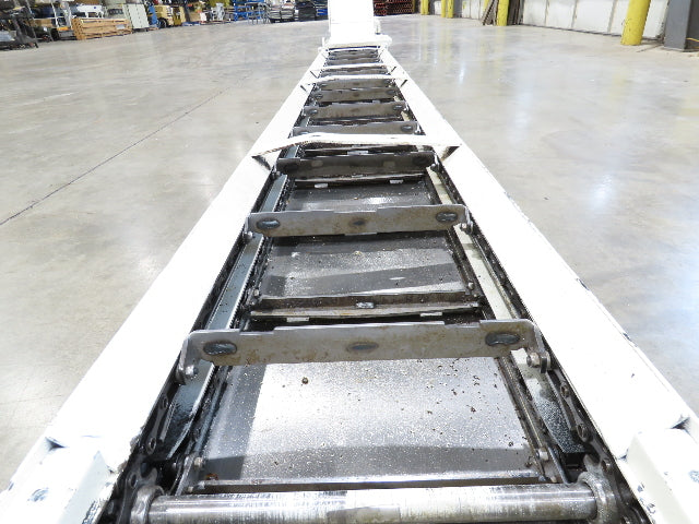 Hennig 21' 9" Incline Chip Conveyor 14" Scraper Chain 18' 9" Infeed 63"Discharge
