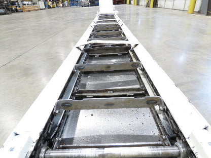 Hennig 21' 9" Incline Chip Conveyor 14" Scraper Chain 18' 9" Infeed 63"Discharge