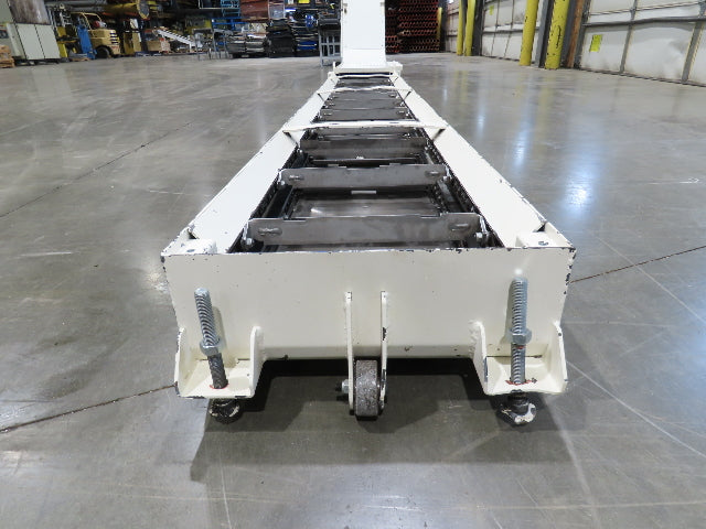Hennig 21' Incline Chip Conveyor 14"W Scraper Chain 15' 2" Infeed 62"Discharge