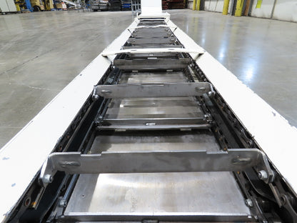 Hennig 21' Incline Chip Conveyor 14"W Scraper Chain 15' 2" Infeed 62"Discharge