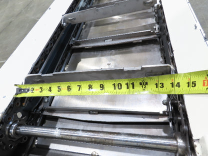 Hennig 21' Incline Chip Conveyor 14"W Scraper Chain 15' 2" Infeed 62"Discharge