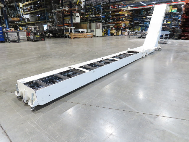 Hennig 21' Incline Chip Conveyor 14"W Scraper Chain 15' 2" Infeed 62"Discharge