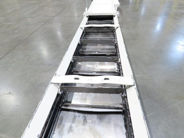 Hennig 21' Incline Chip Conveyor 14"W Scraper Chain 15' 2" Infeed 62"Discharge