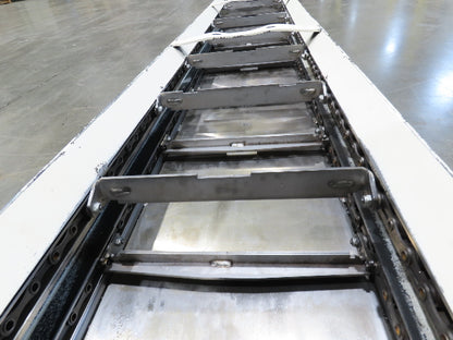 Hennig 21' Incline Chip Conveyor 14"W Scraper Chain 15' 2" Infeed 62"Discharge