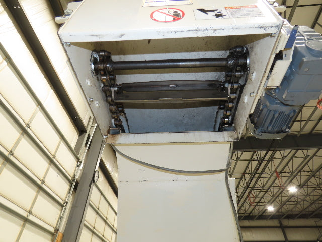 Hennig 21' Incline Chip Conveyor 14"W Scraper Chain 15' 2" Infeed 62"Discharge