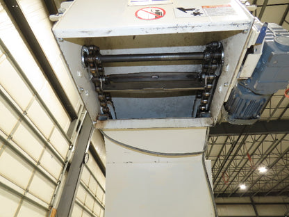 Hennig 21' Incline Chip Conveyor 14"W Scraper Chain 15' 2" Infeed 62"Discharge