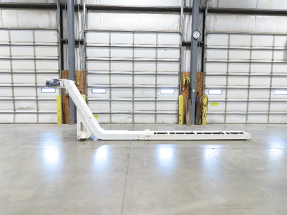 Hennig 21' Incline Chip Conveyor 14"W Scraper Chain 15' 2" Infeed 62"Discharge