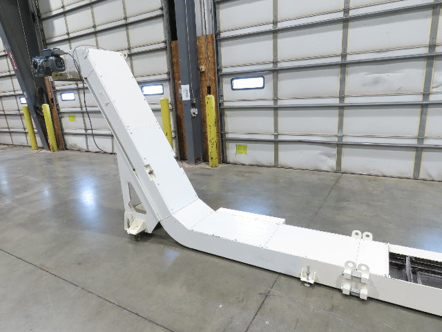 Hennig 21' Incline Chip Conveyor 14"W Scraper Chain 15' 2" Infeed 62"Discharge