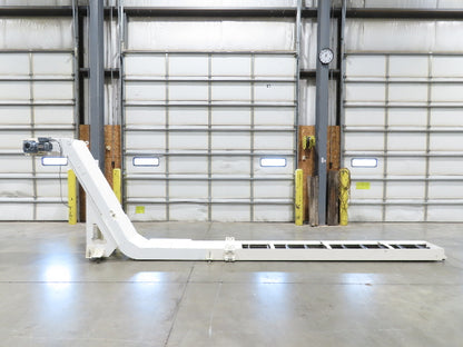 Hennig 21' Incline Chip Conveyor 14"W Scraper Chain 15' 2" Infeed 62"Discharge