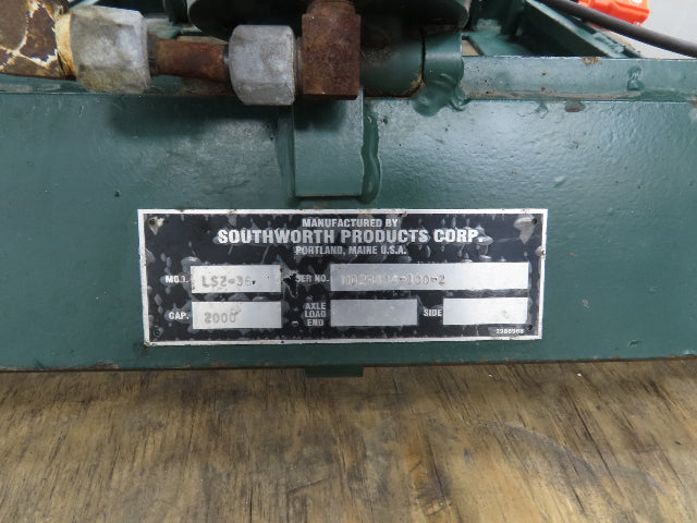 Southworth LS2-36 Hydraulic Lift Table 2000Lb 36" Travel 51"x36" Top 120V 1Ph