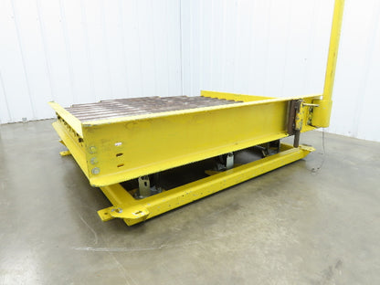 54"W x 55"L Pallet Rotator Transfer Conveyor 50"BF 2.5" Gravity Roller Turntable