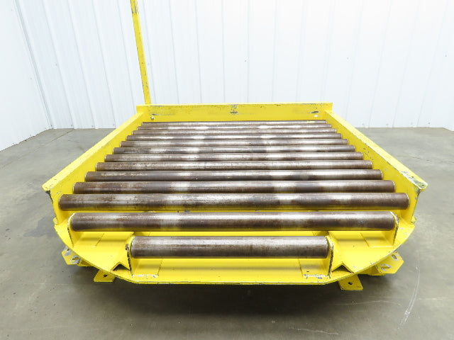 54"W x 55"L Pallet Rotator Transfer Conveyor 50"BF 2.5" Gravity Roller Turntable