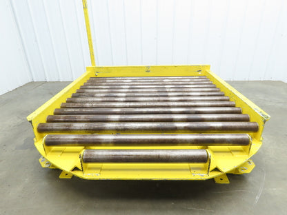 54"W x 55"L Pallet Rotator Transfer Conveyor 50"BF 2.5" Gravity Roller Turntable