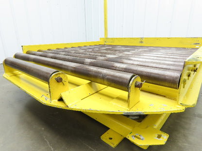 54"W x 55"L Pallet Rotator Transfer Conveyor 50"BF 2.5" Gravity Roller Turntable