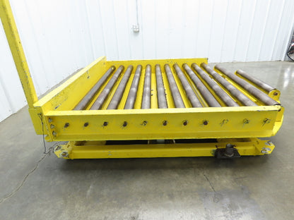 54"W x 55"L Pallet Rotator Transfer Conveyor 50"BF 2.5" Gravity Roller Turntable