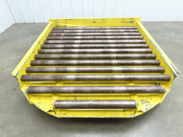54"W x 55"L Pallet Rotator Transfer Conveyor 50"BF 2.5" Gravity Roller Turntable