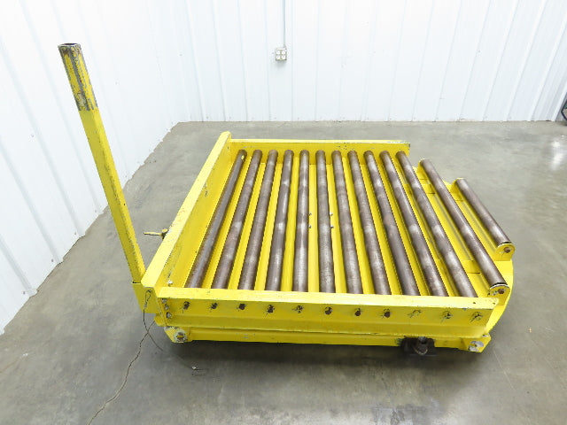 54"W x 55"L Pallet Rotator Transfer Conveyor 50"BF 2.5" Gravity Roller Turntable