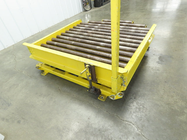 54"W x 55"L Pallet Rotator Transfer Conveyor 50"BF 2.5" Gravity Roller Turntable