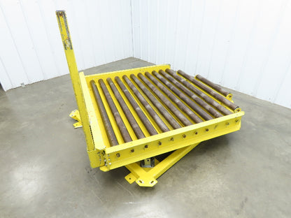 54"W x 55"L Pallet Rotator Transfer Conveyor 50"BF 2.5" Gravity Roller Turntable