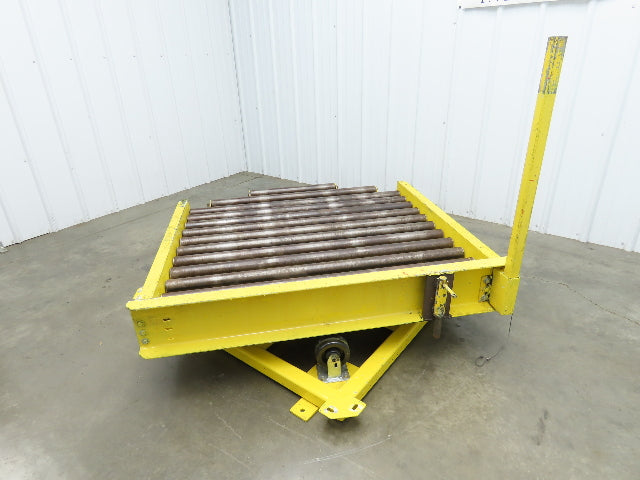 54"W x 55"L Pallet Rotator Transfer Conveyor 50"BF 2.5" Gravity Roller Turntable